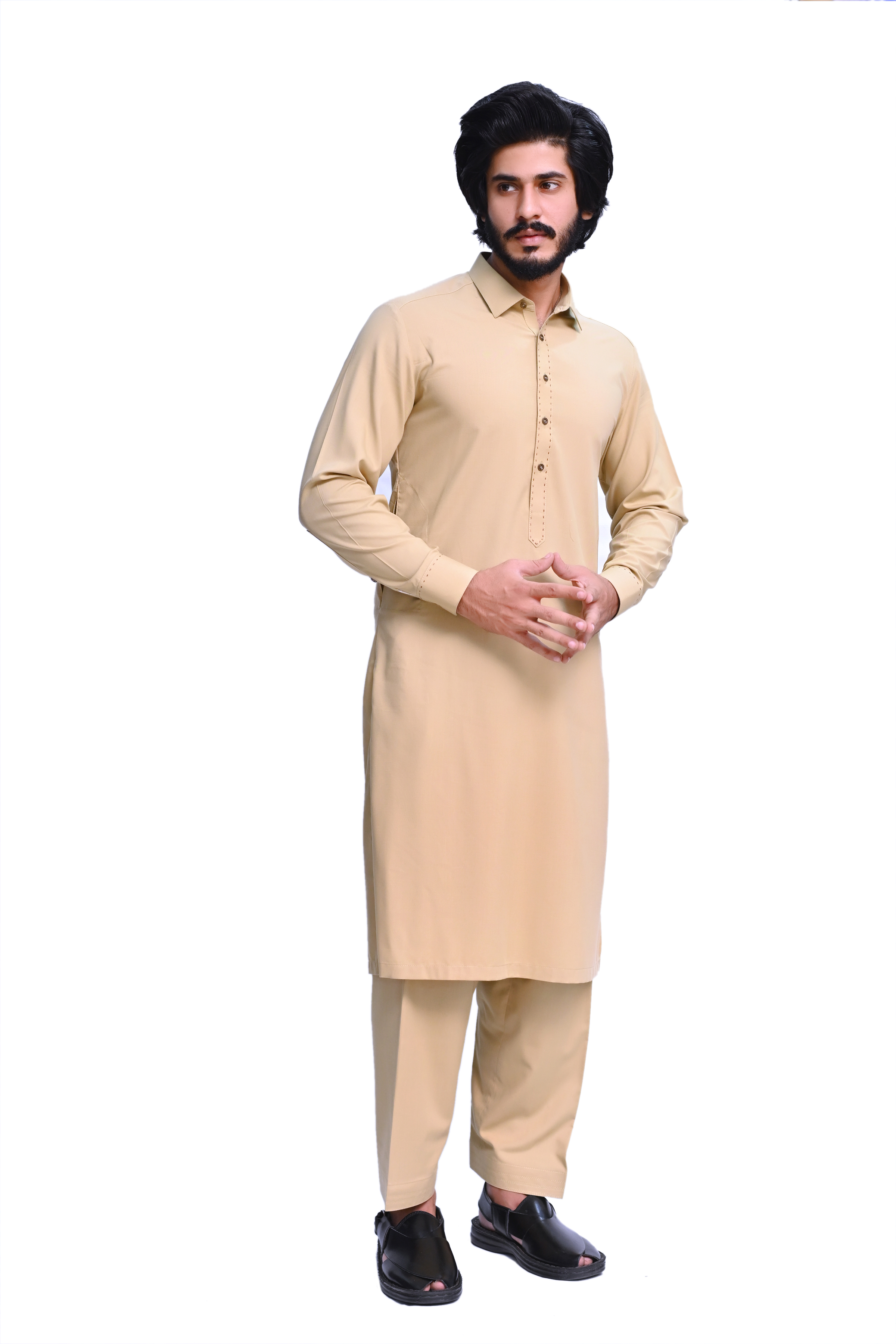 Sand Beige Shalwar Kameez